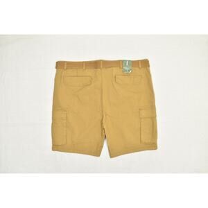 Mutual Wave Cargo Shorts Mens 52 Big Tan Belted Pockets Outdoor Casual Cotton